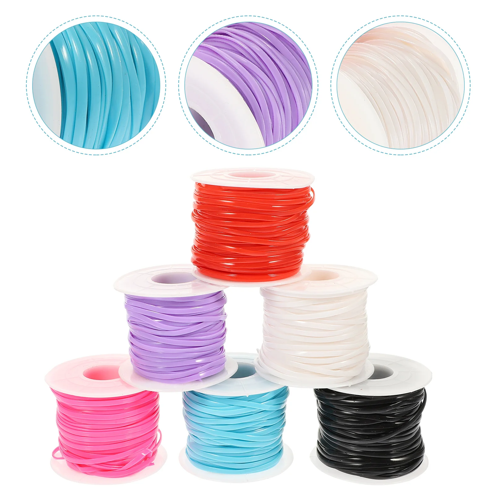 

1 set 1 Set Colored Plastic Flat Ropes Durable Diy Lanyard Strings Hand Woven Craft Materials For Keychains