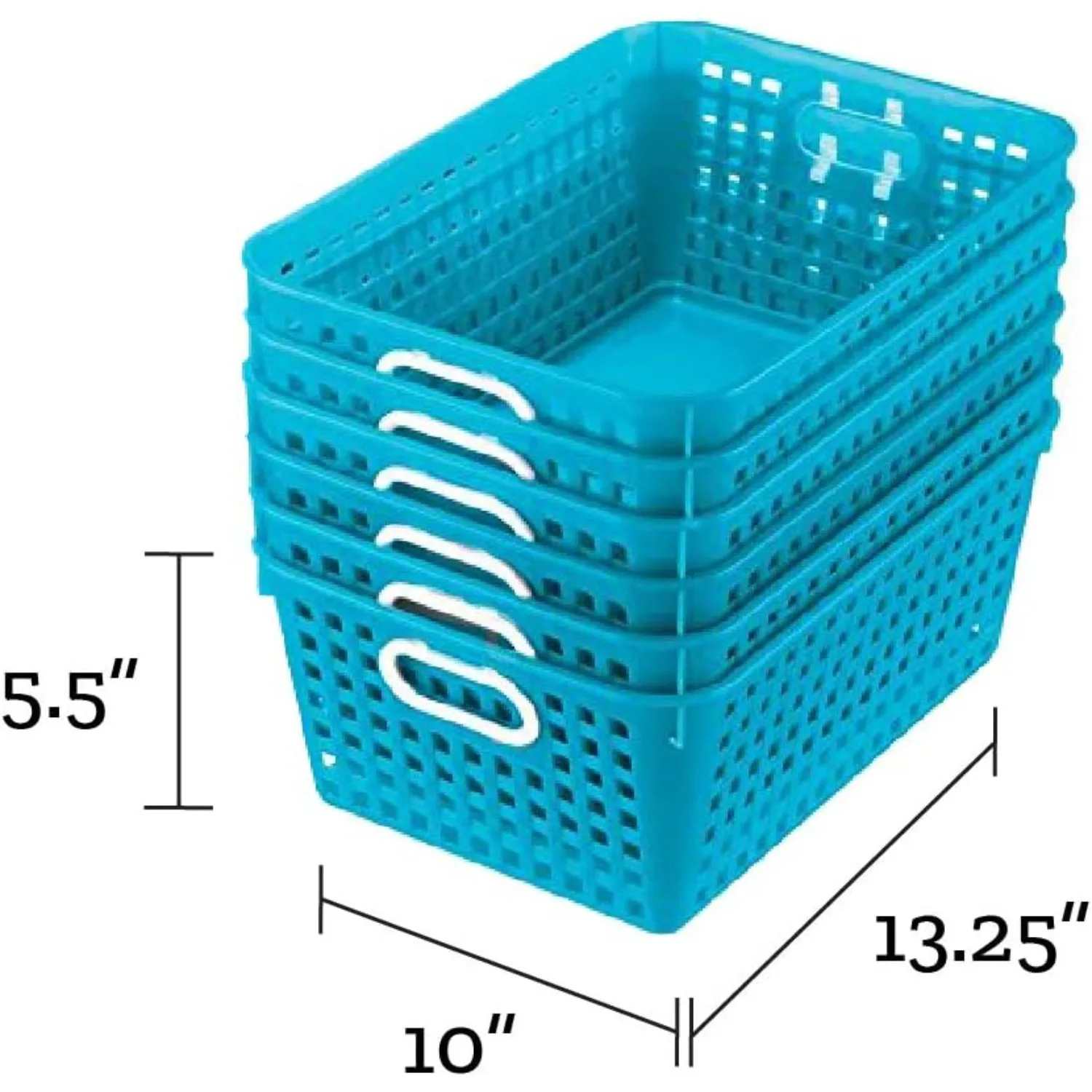 

Штабелируемая корзина для хранения детских игрушек 13x10 — сетчатый органайзер с ручками для книг, игрушек, домашнего детского шкафа в классе