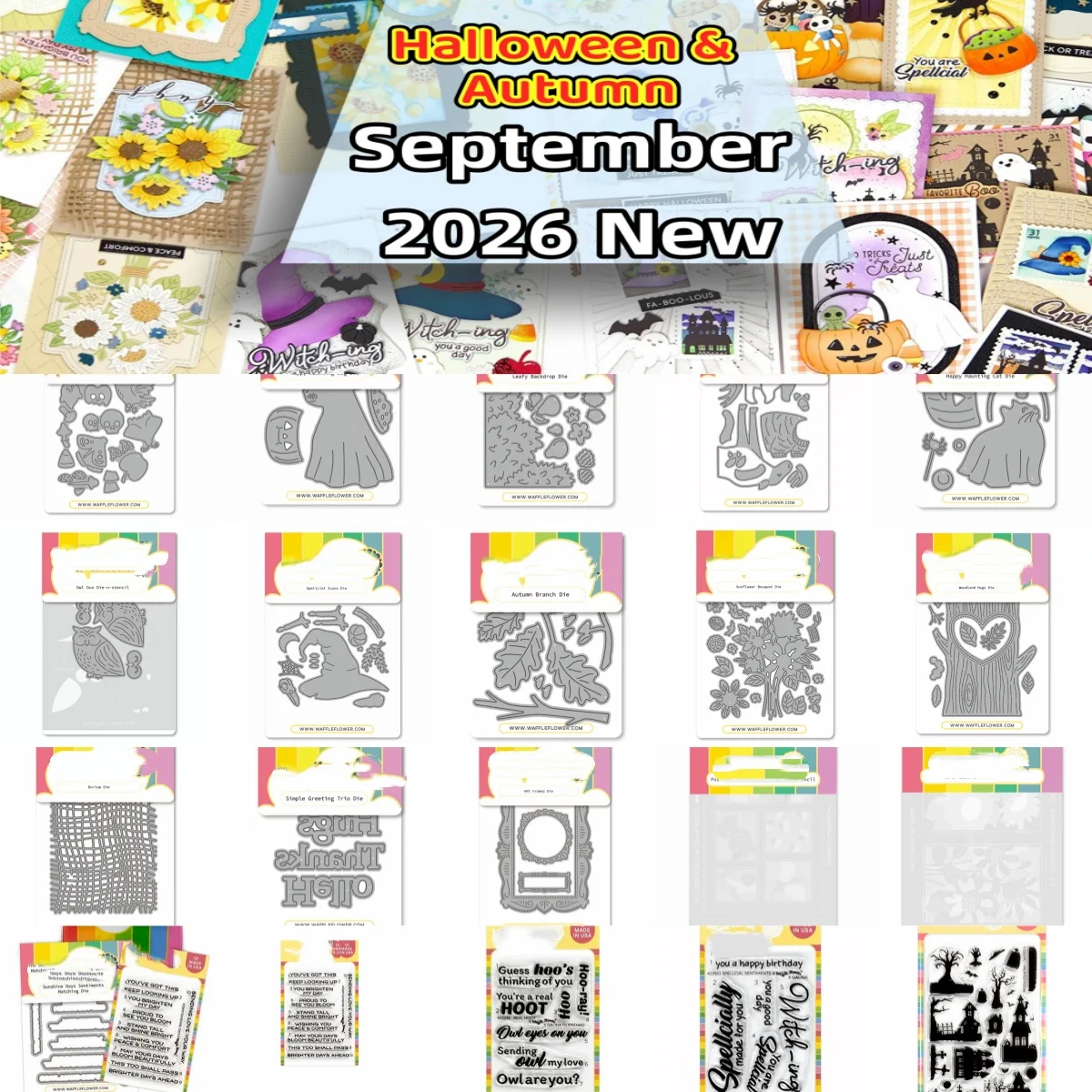 Halloween Sunflower Owl Metal Cutting Dies Clear Stamps Stencil For DIY Decorating Scrapbook Paper Embossing September 2026 New view 2
