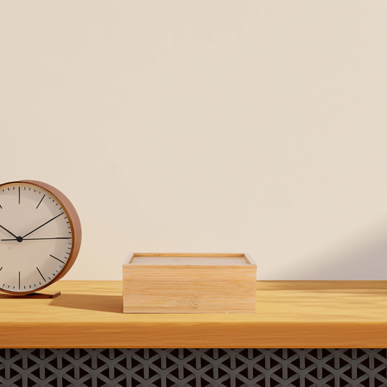 

Wooden Storage Box With Sliding Lid Large Capacity Desk Organizer For Office Home Stationery Documents Small Decorative Bin