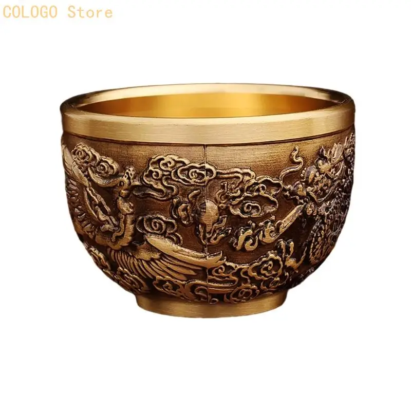 Traditional Chinese 6Cm Coppers Dragon Phoenixes Ornament Delicate Craftsmanship Bronze Figurine For Study Room Decors D0LD