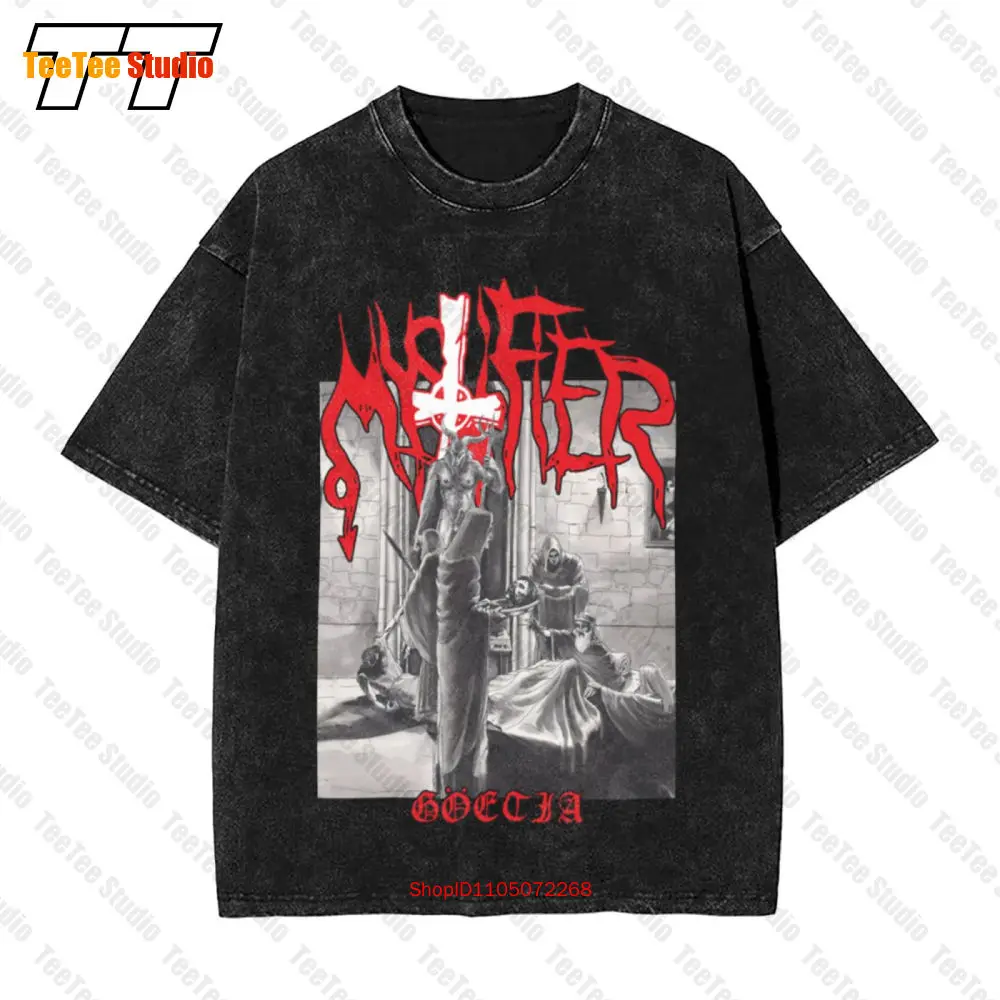 

Mystifier Goetia Vintage Oversized T-Shirt Black Metal Blasphemy Sarcofago Beherit Goatlord YQTR