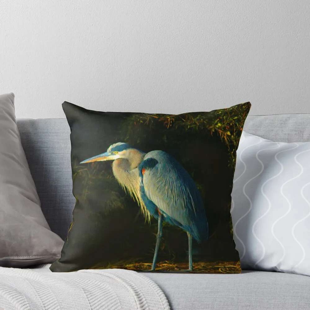 Great Blue Heron on Kent Island Throw Pillow Throw Pillow Pillow Case Christmas Decorative case