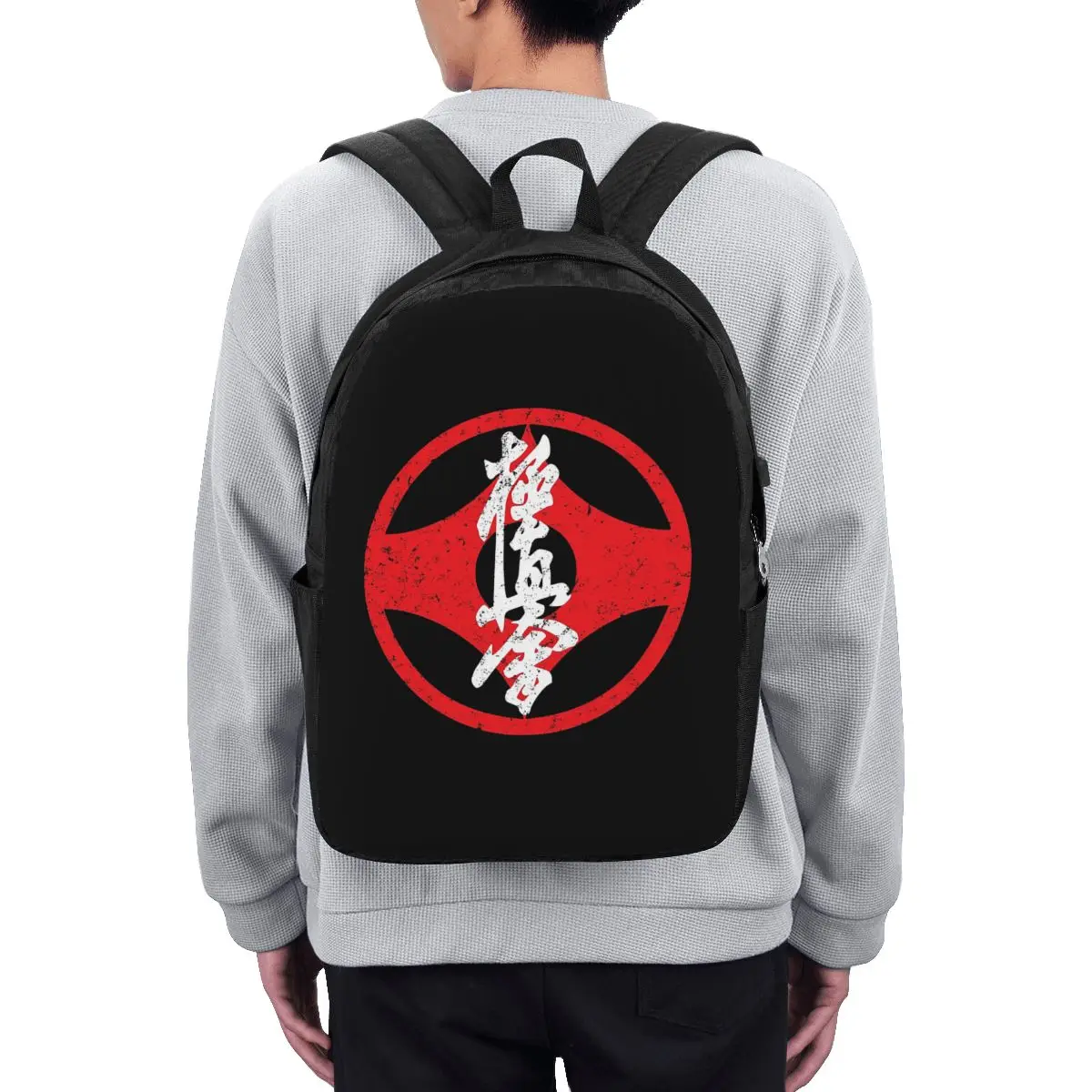 Kyokushin Kaikan Karate Symbol Kyokushinkai Dojo Backpack Travel Notebook Bag Computer College Student School Bag Laptop