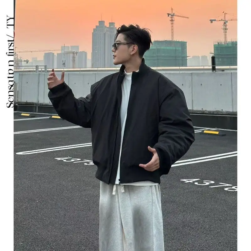 Thiened Cotton Jaet 2025 Winter New Sle ex Batwing Sve Pilot Jaet Field L American Street Sle Outfit