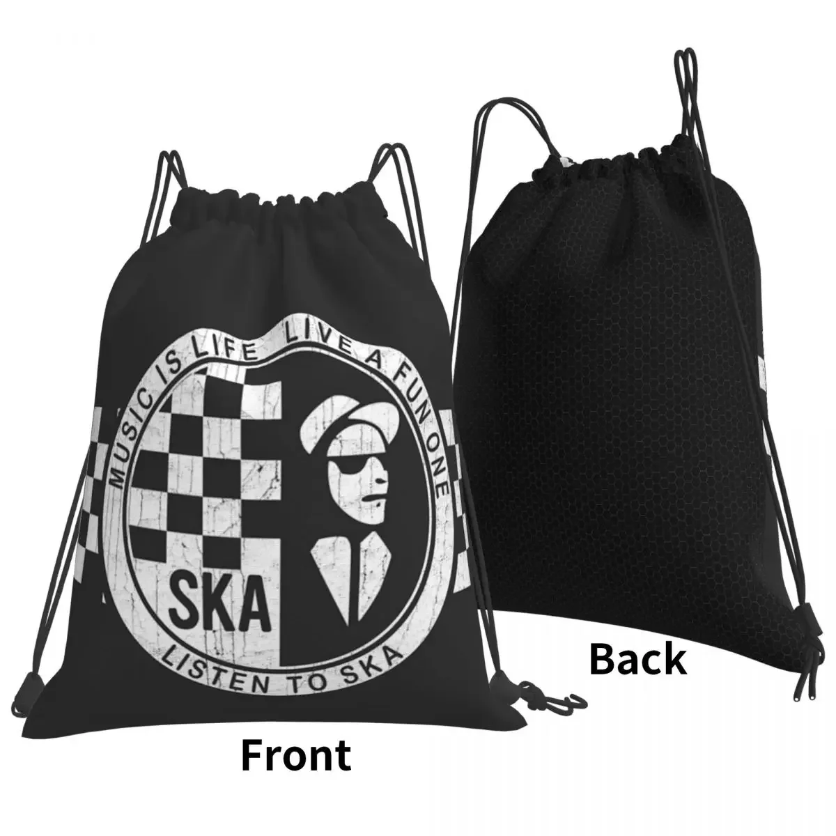 SKA Is Life Portátil Tee Mochilas, Sacos De Cordão, Pacote De Bolso, Saco De Armazenamento, Saco De Livro, Moda Escolar, Homem, Mulher