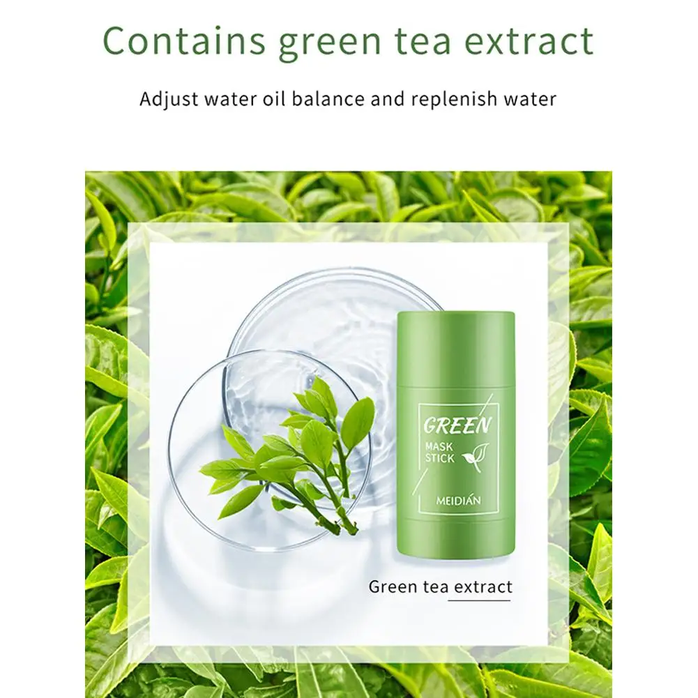 Dissolvant de Points Noirs au Thé Vert, Nettoyant Solide, Extrait Hydratant, Soins de la Peau en Profondeur, Nettoyage des Pores, X3g2