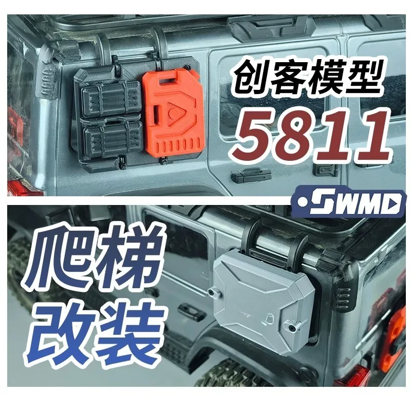 For CK5811 V2 1/7 RC Crawler Ladder, Side Tool Box & Fuel Can Mount Scale Accessory Dress-Up Parts for Off-Road Crawler
