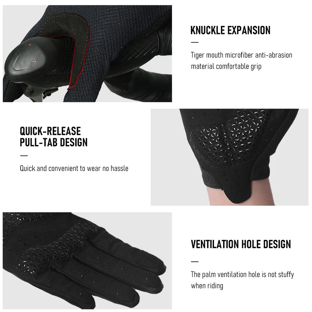 ThinkRider – gants de cyclisme thermiques, coupe-vent, écran tactile, pour vélo, moto, automne et hiver