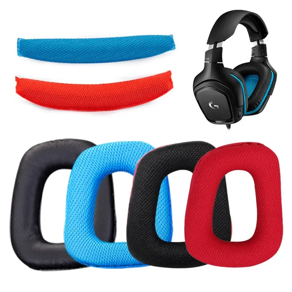 Cuscinetti auricolari in rete di cuoio proteico di ricambio per Logitech G930 G432 G431 G430 G332 G331 G231 G35 F450 Auricolare
