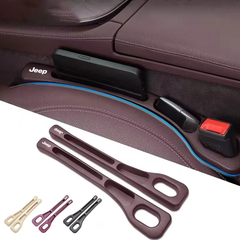 

2Pcs Car Seat Gap Filler Plug Sealing Strip Accessories For Jeep Grand Cherokee Wrangler JK Gladiator Compass Renegade Wagoneer