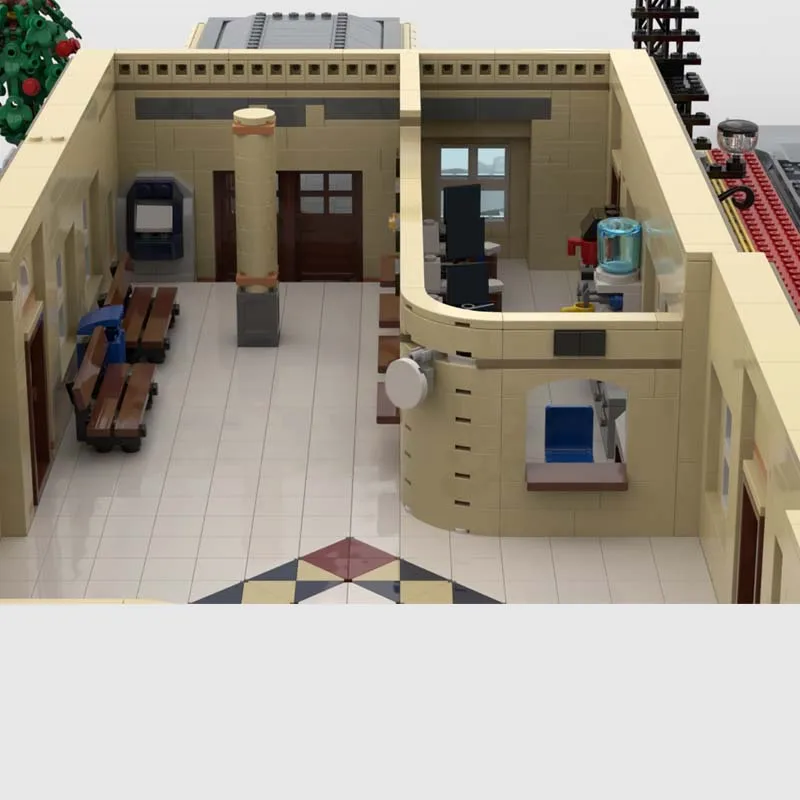 9282 pièces Blocs de construction modulaires personnalisables MOC Gare de ville néoclassique Technologie créative DIY Cadeaux de jouets de vacances