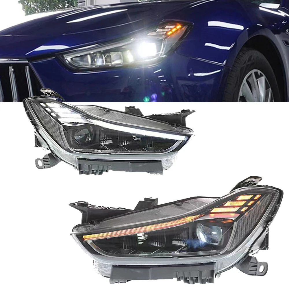 

New LED Headlamp Assembly For Maserati Ghibli M157 2014-2019 Upgrade 2023 Trofeo Plug and Play, Front Led DRL Turn Signal Light