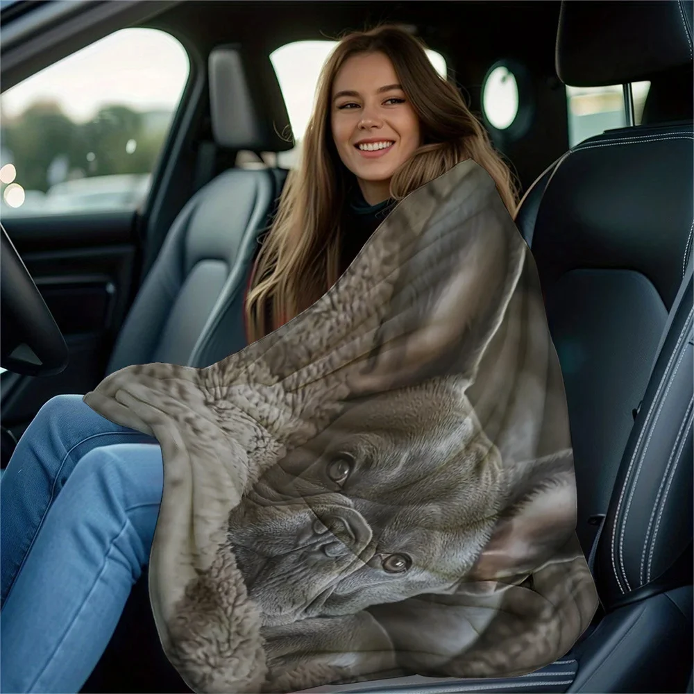 French Bulldog - 3D Digital Printed Blanket, Small Throw Blanket - Nap Sofa Blanket, Air Conditioning Blanket. Outdoor Blanket -