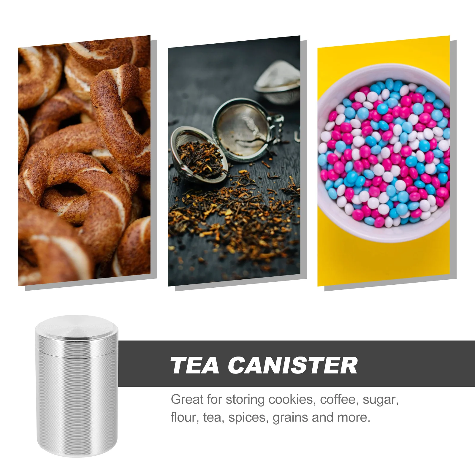 

2Pcs Metal Tea Storage Canister Portable Airtight Tea Container Titanium Alloy Small Jar Multiuse Storage Canister Uv Protection