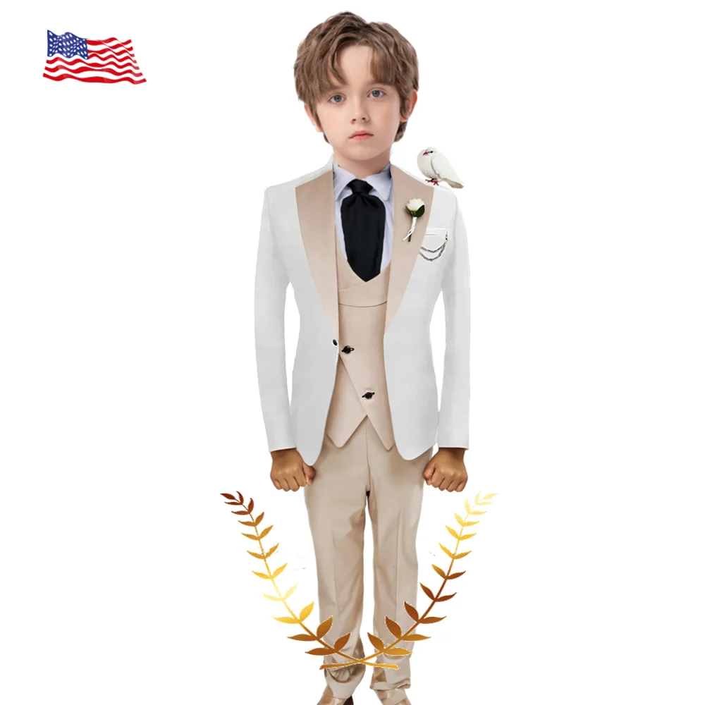 Formal Boy Suits 3-piece Jacket Vest Pants Casual Business Boys Suit High-end Child's Wedding Tuxedo Kids Blazer