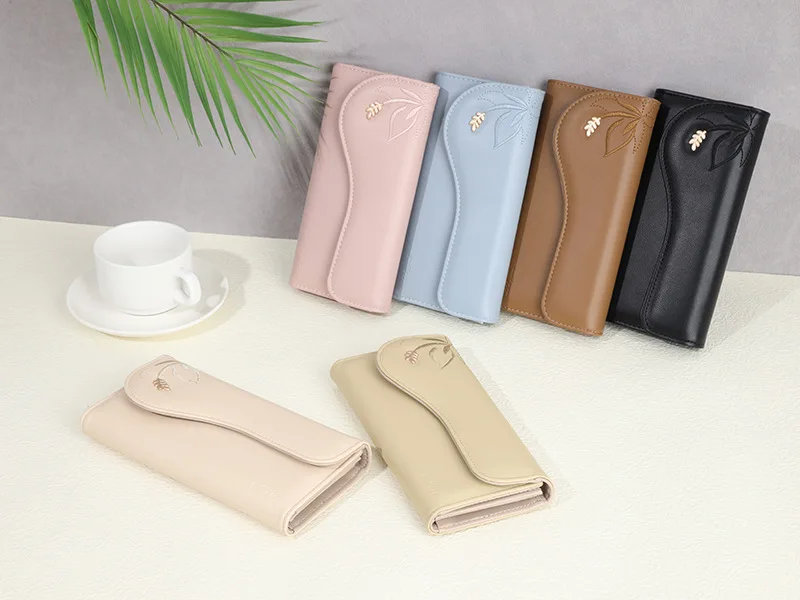 

New Women Durable Long Wallets Pure Color Clutch Bag Lady's Large Capacity Card Bags Coin Purse Money Bags
