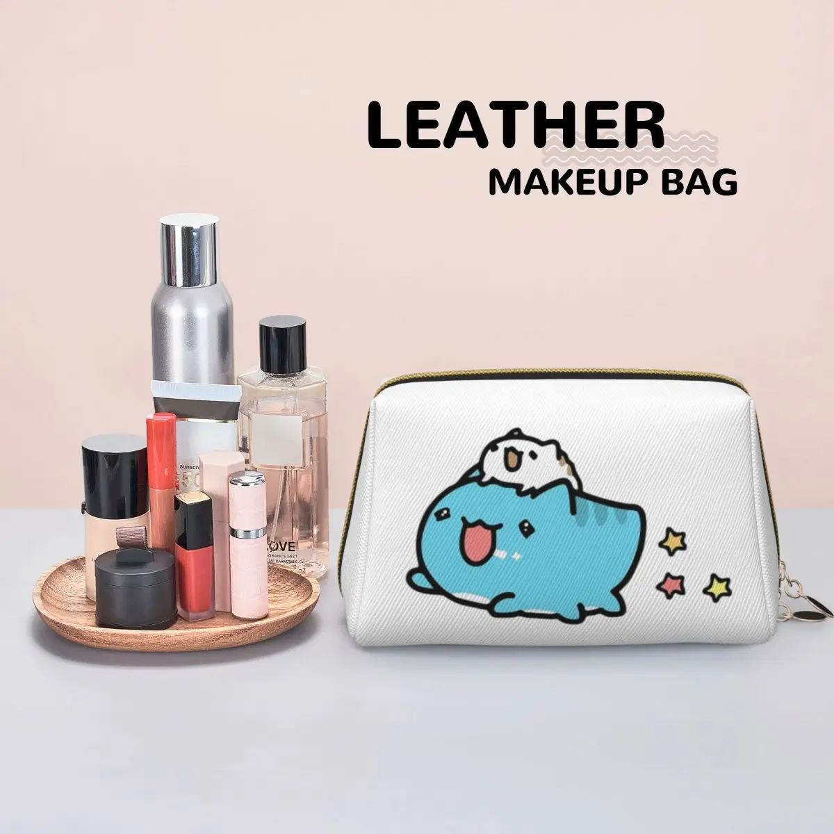 Comic Cat Bugcat Capoo Bug Cat Women Cosmetic Bag Travel Makeup Organizer Pouch Toiletry Storage Dopp Kit Box
