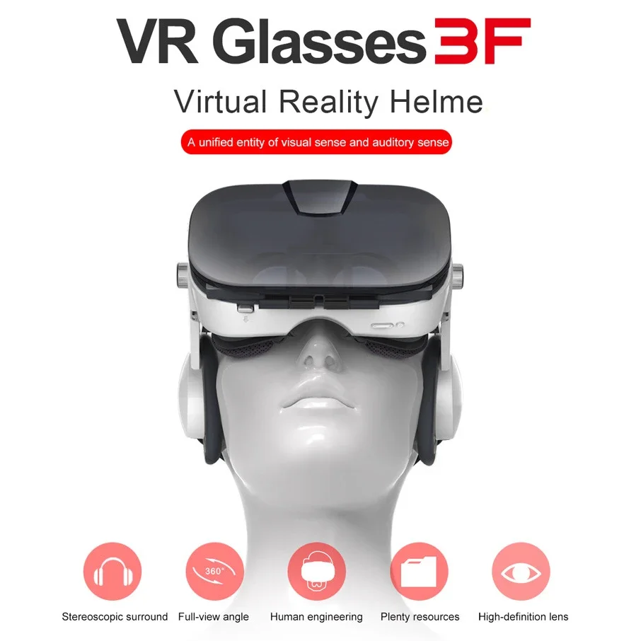 

3D VR Glasses Virtual Reality Headset Phone Viar Device Helmet Lenses Goggles Smart Smartphones Headphone Controller Mobile Game