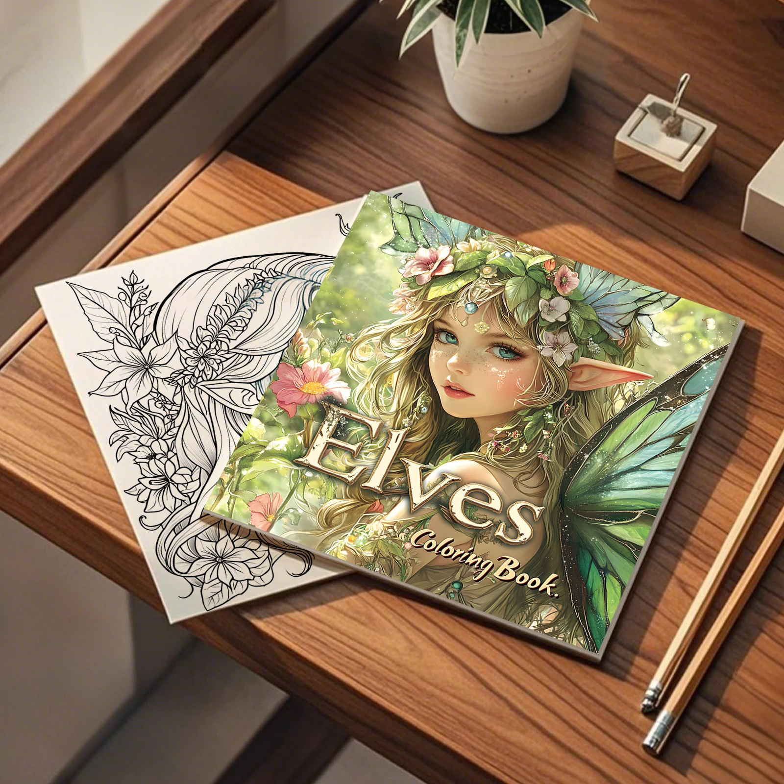 1pc Floral Fantasy Colouring Books for Teens and Adults 24 Pages DIY Gift Color Book for Relaxation and Creative Expression