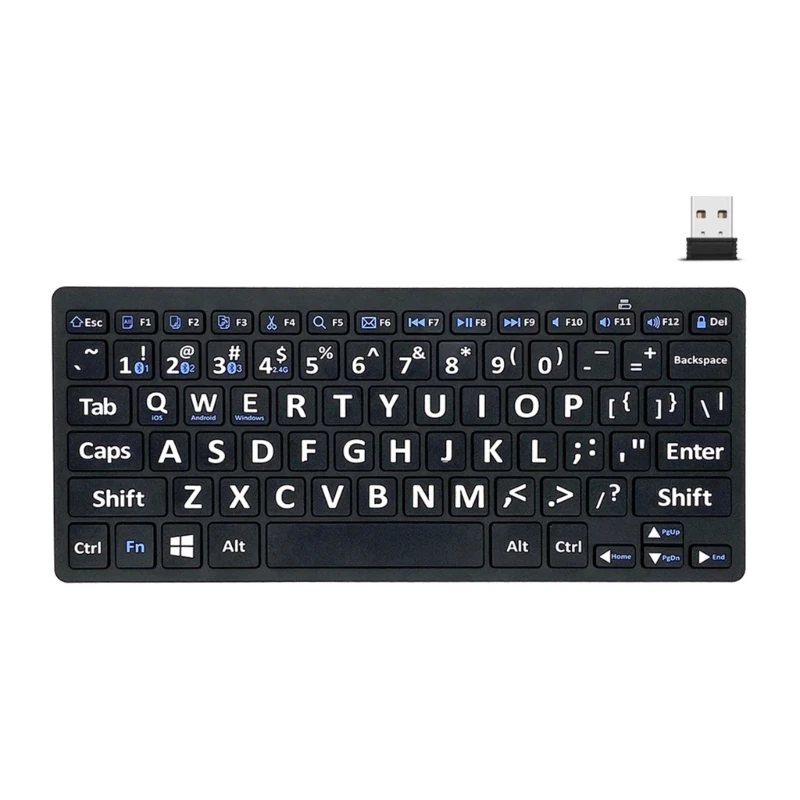 Wireless Bluetooth-compatible Keyboard Full Size Universal Keyboard for Elderly