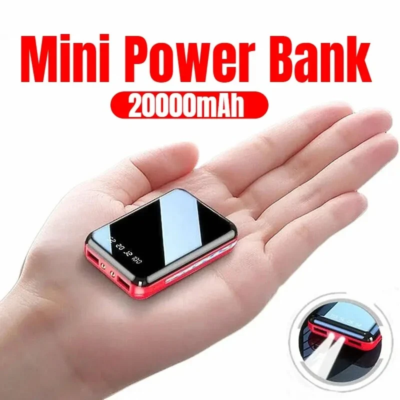 باور بانك صغير جديد بقدرة 20000 مللي أمبير في الساعة، بطارية خارجية شحن سريع مع شاشة رقمية بإضاءة LED لهاتف آيفون وسامسونج وهواوي وشاومي
