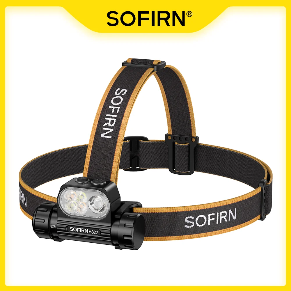 

SOFIRN HS22 Headlamp 2500lm 18650 4000mAh Flashlight 2700-6000K Stepless Color Temperature Adjustment SFT25R LED Dual Switch