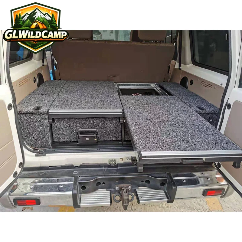 New Car Back Drawers for Land Cruiser LC76 Drawer System Lock Tool Drawers 4x4 SUV Galvanized SheetFor Ram ranger hilux np300 t