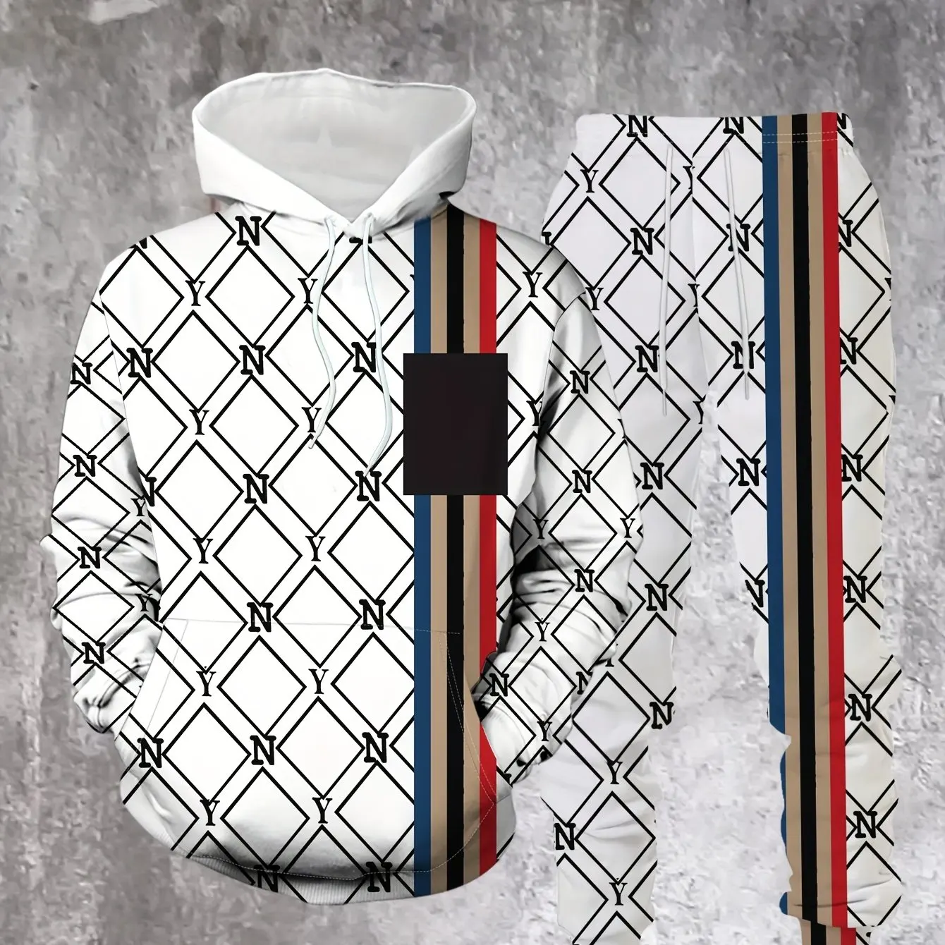 Men's long-sleeved hooded sportswear, casual hooded sweatshirt and casual sportswear pants set for autumn/Winter 2025