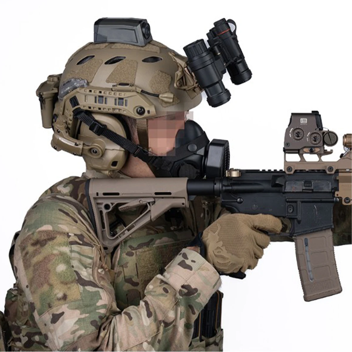 مجموعة خوذة تكتيكية SF مع ضوء إشارة السكك الحديدية ARC، صندوق بطارية خفيف، مجموعة خوذات كرات الطلاء Airsoft المتكاملة #6