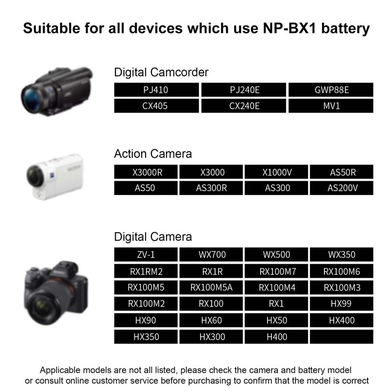 ZGCINE PS-BX1 صندوق شحن لسوني NP-BX1 بطارية 5200 مللي أمبير شحن ذكي علبة قابلة للشحن لبطارية الكاميرا حقيبة للتخزين