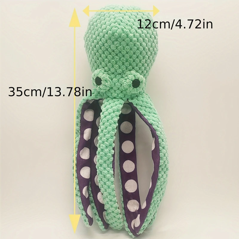 Squeaky Octopus Plush Dog Toy Indestructible Teething Chew Toy Interactive Sound Pet Stress Relief Boredom Toy for Dogs and Cats