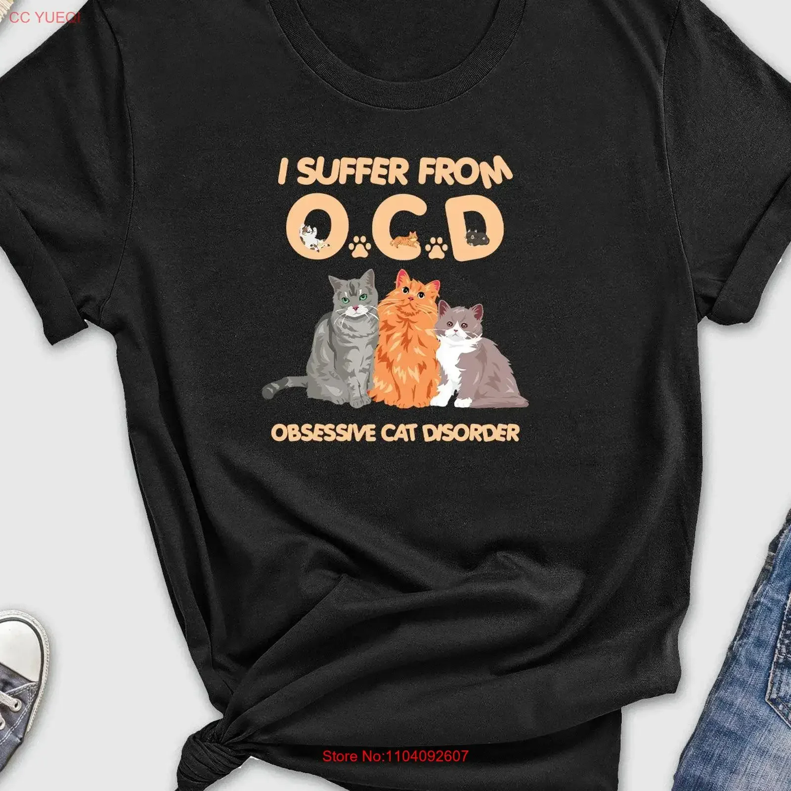 

I Suffered From OCD T Shirt Cat Lover Mom Carzy Lady For Owner Obsessive Disorder Kitten vintage Washed graphic Breathable
