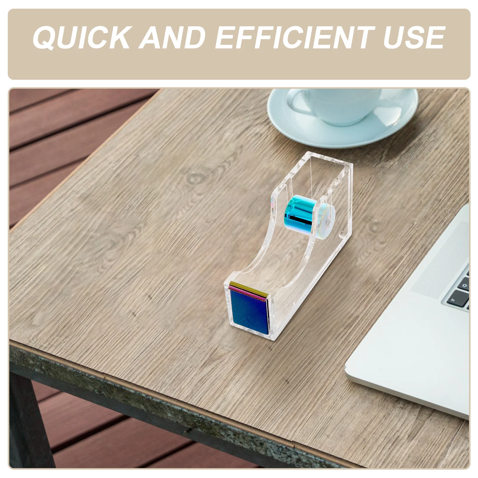 واضح الاكريليك لاصق موزع سطح المكتب الشريط حامل عدم الانزلاق قاعدة مكتب عمل منظم اليد المسيل للدموع القاطع سهلة الاستخدام