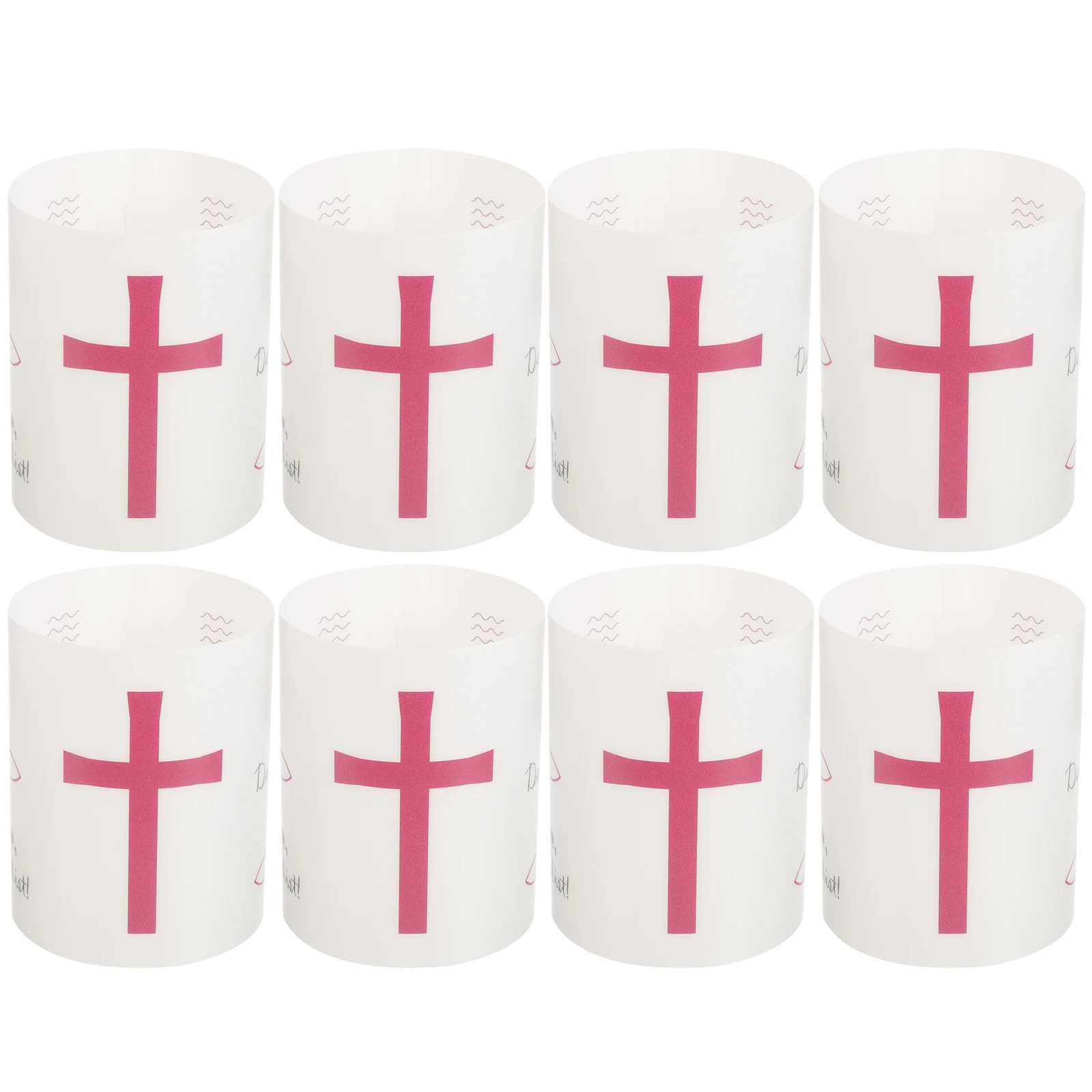

8pcs Plastic Shades Decorative Lampshade Covers Windproof Tealight Holders Cylinder Cover Desktop Simple