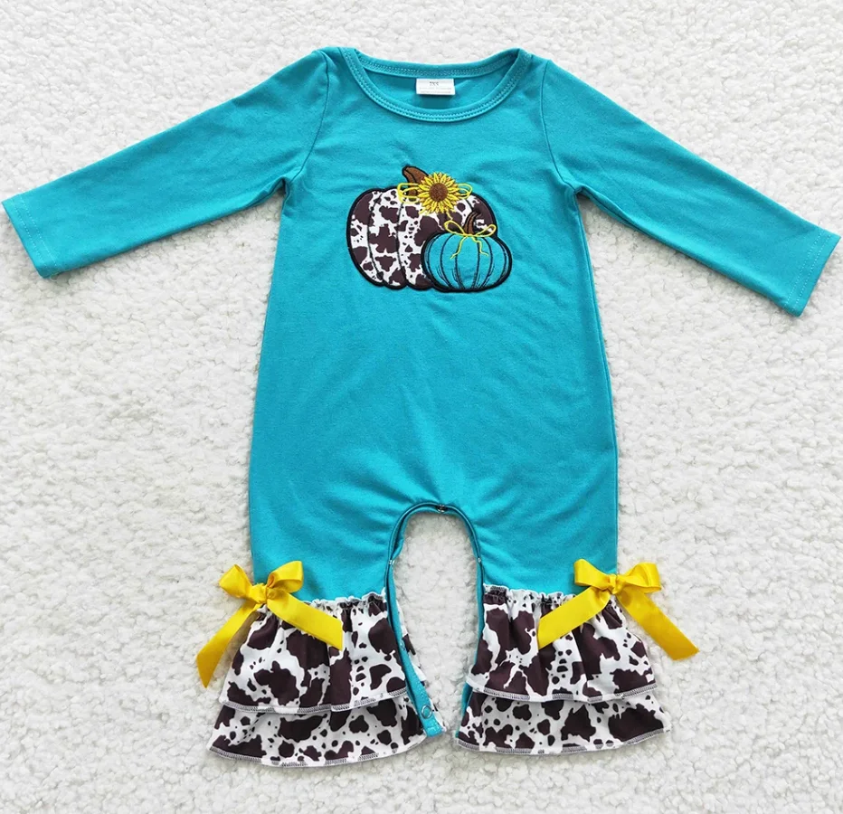 الجملة الرضع طفل الفتيات السروال القصير هالوين اليقطين بوتيك الأخوة الاطفال رومبير #1