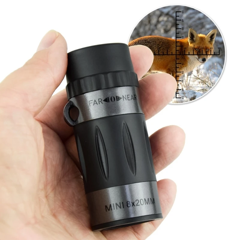 8x20 Monocular with Easy Focusing Reticles for Travelers and Outdoor Enthusiasts Quality Optical Lens Glass