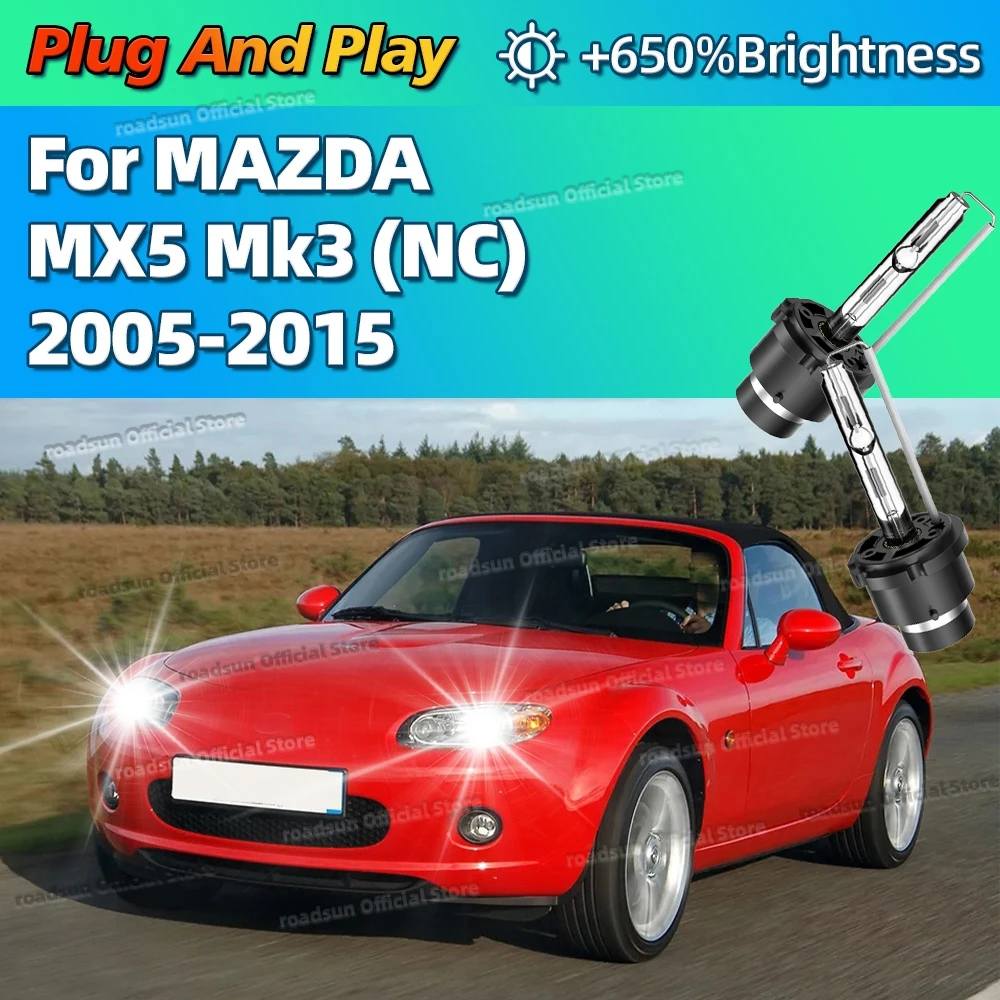 Xenon 35W 6000K White Car HID Headlight Replace Light Bulbs For MAZDA MX5 Mk3 NC 2005-2015 2009 2010 2011 2012 2013 2014