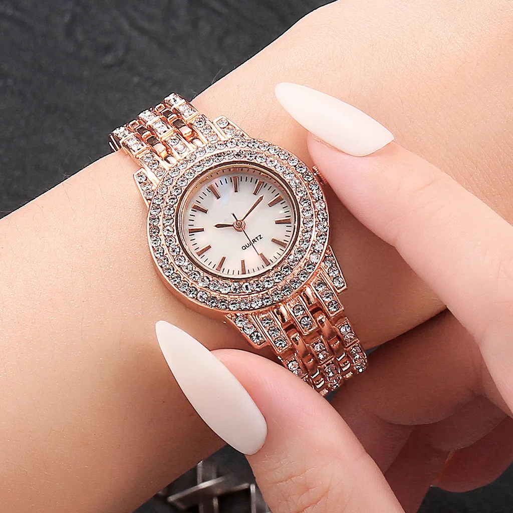 Watch Women Iced Out Bling Diamound Wristwatch Simple Fashion Luxury Hot Sale Ladies Gifts Clocks Relojes Para Mujer