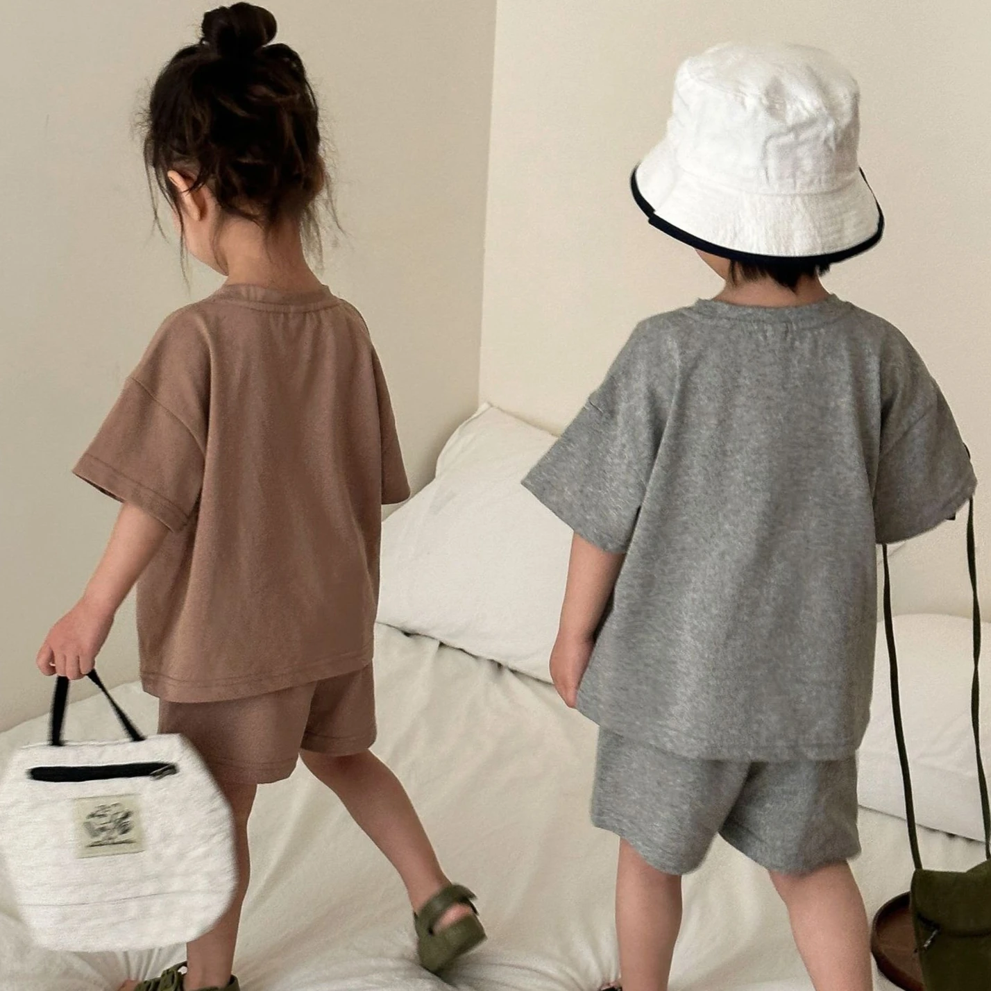 Boys Set 2026 Spring and Summer New Childrens Wear Korean Style Boys and Girls Cartoon Cute Sports Pure Cotton Two-piece Set