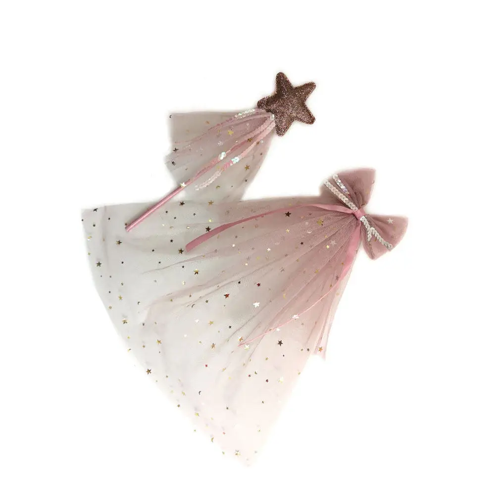 

Двухслойный комплект заколок для свадебной фаты: розово-фиолетовый, очаровательный, в стиле феи, аксессуар для праздничного костюма, стильный, дышащий, нежный для кожи