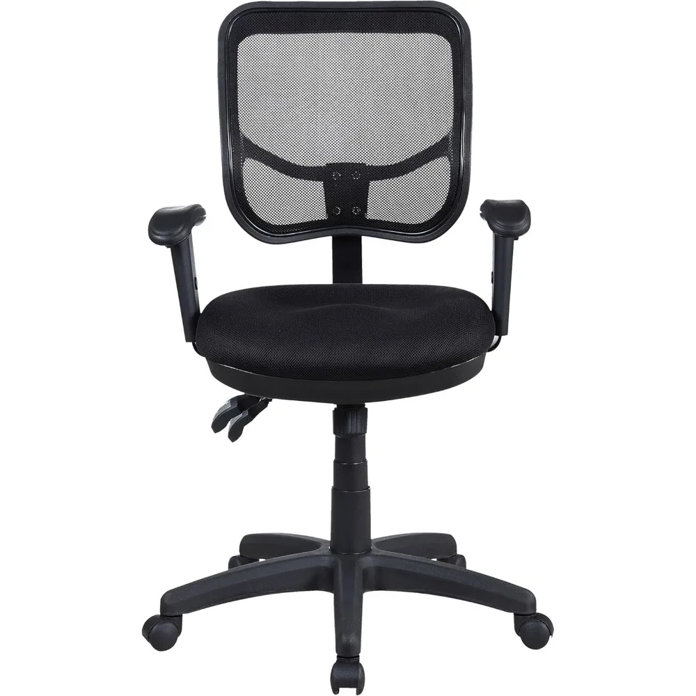 كوستر المفروشات المنزلية - رولو - كرسي مكتب مريح منجد قابل للتعديل مع مقعد خلفي شبكي، قاعدة تكلم - معاصر