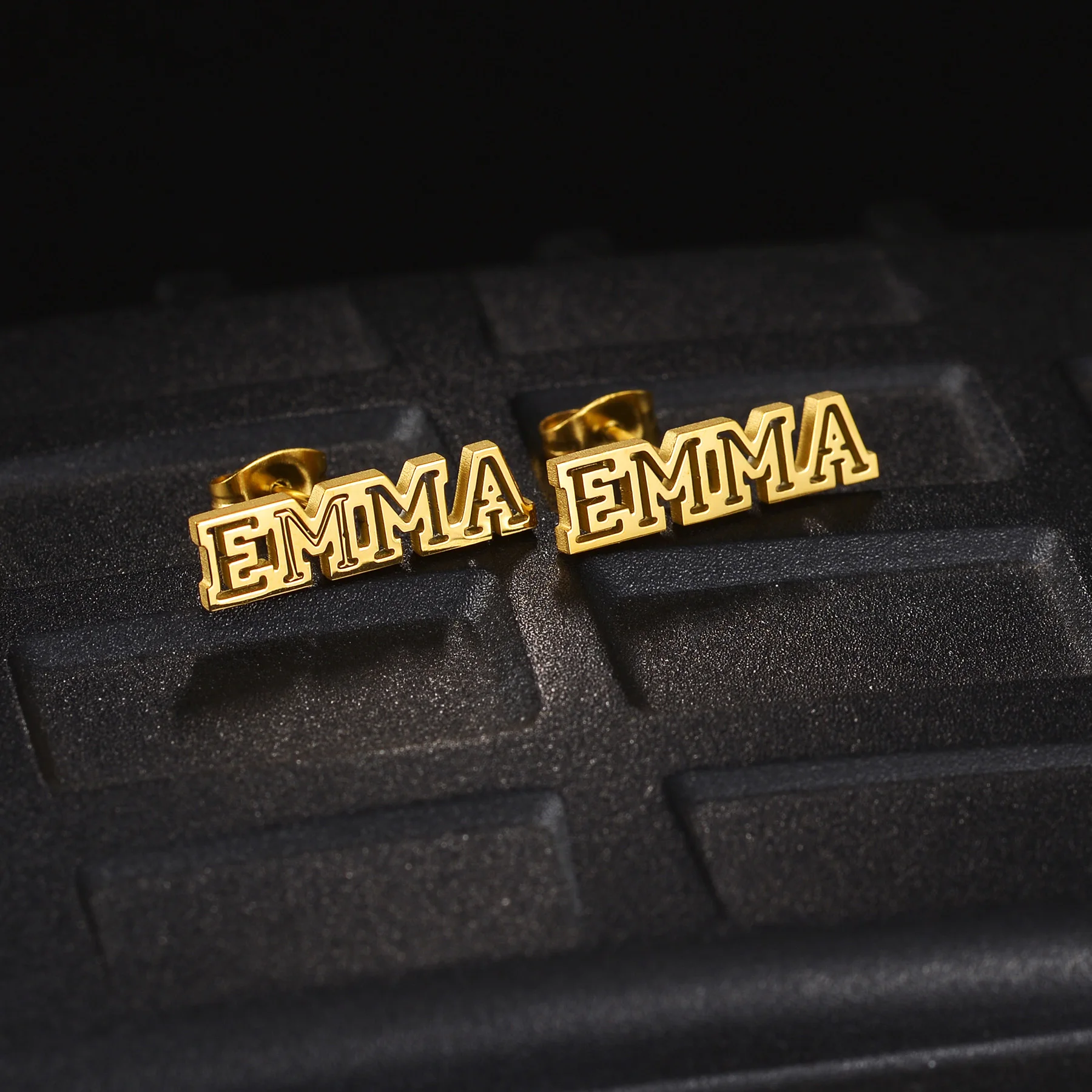 الماس مخرمة مجموعة المجوهرات الأولية مخصص إلكتروني قلادة أقراط الفولاذ المقاوم للصدأ هدية للأزواج هدايا شخصية له