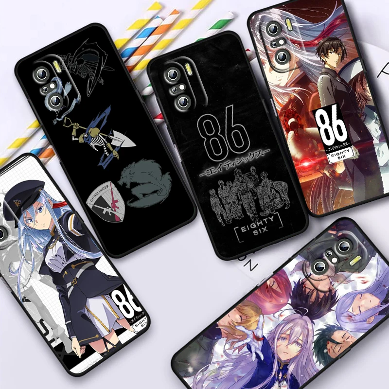 Anime 86 Eighty Six For Xiaomi Redmi Note 13 12 11E 11S 11 11T 10 10S 9 9S Pro Plus 4G 5G Black Phone Case