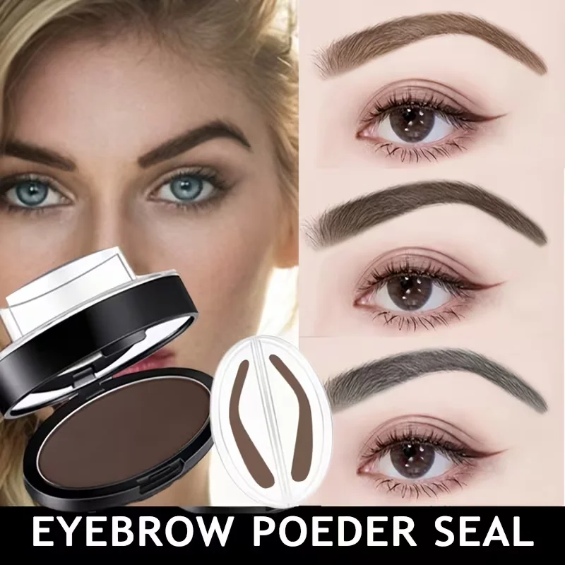 Waterproof Eyebrow Powder Stamp, Arch-Shaped Stamp for Eyebrow Shaping, One Step Eyebrow Stamp, Long-Lasting Brow for Daily Use
