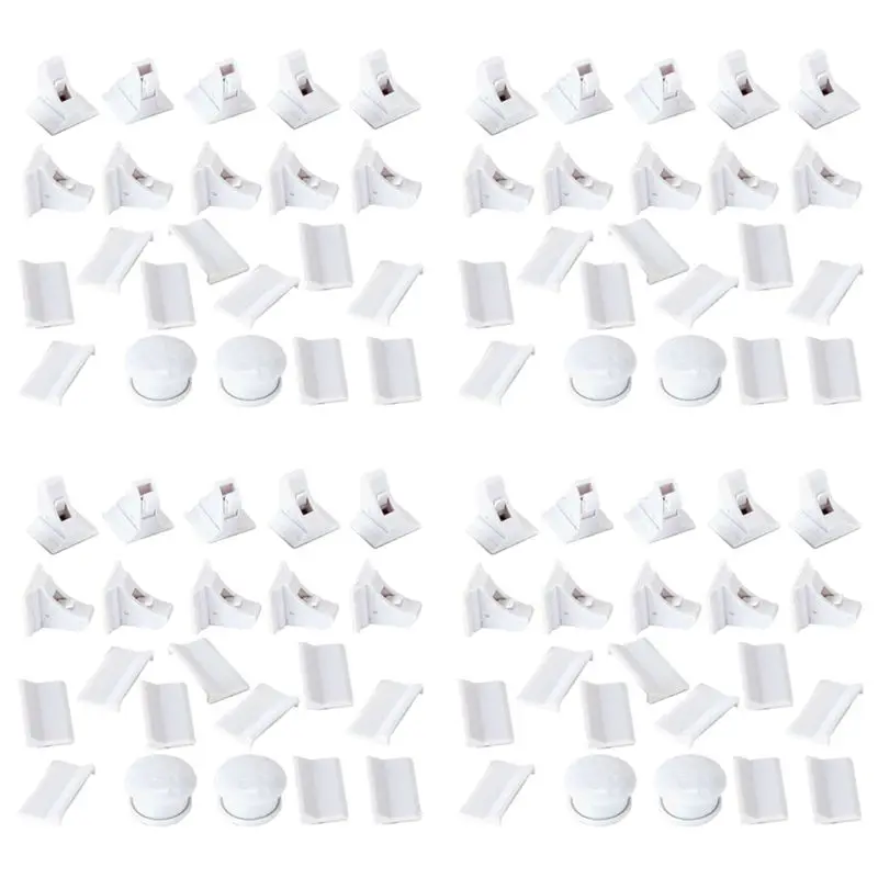 

FULL-40+8 Magnetic Cabinet Locks Child Proof Cupboards Drawer Invisible Kids Baby Safe Lock Catch
