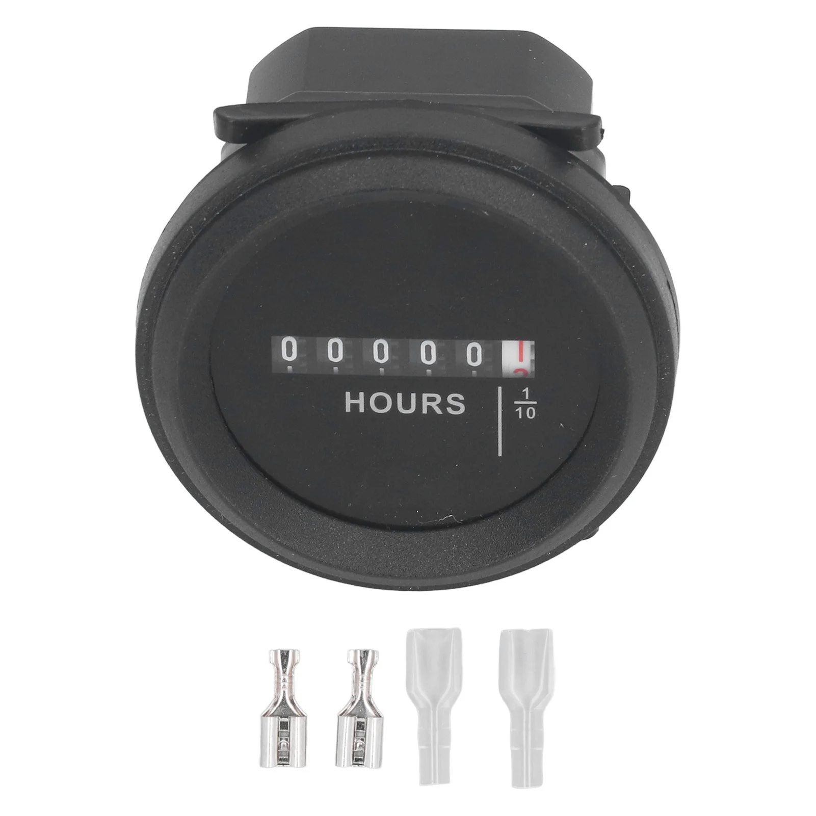 Quartz Hour Meter Round Hour Meter High Accuracy Quartz Mechanical Hour Meter for Engine Generator 6‑80VAC  Round Hour Meter