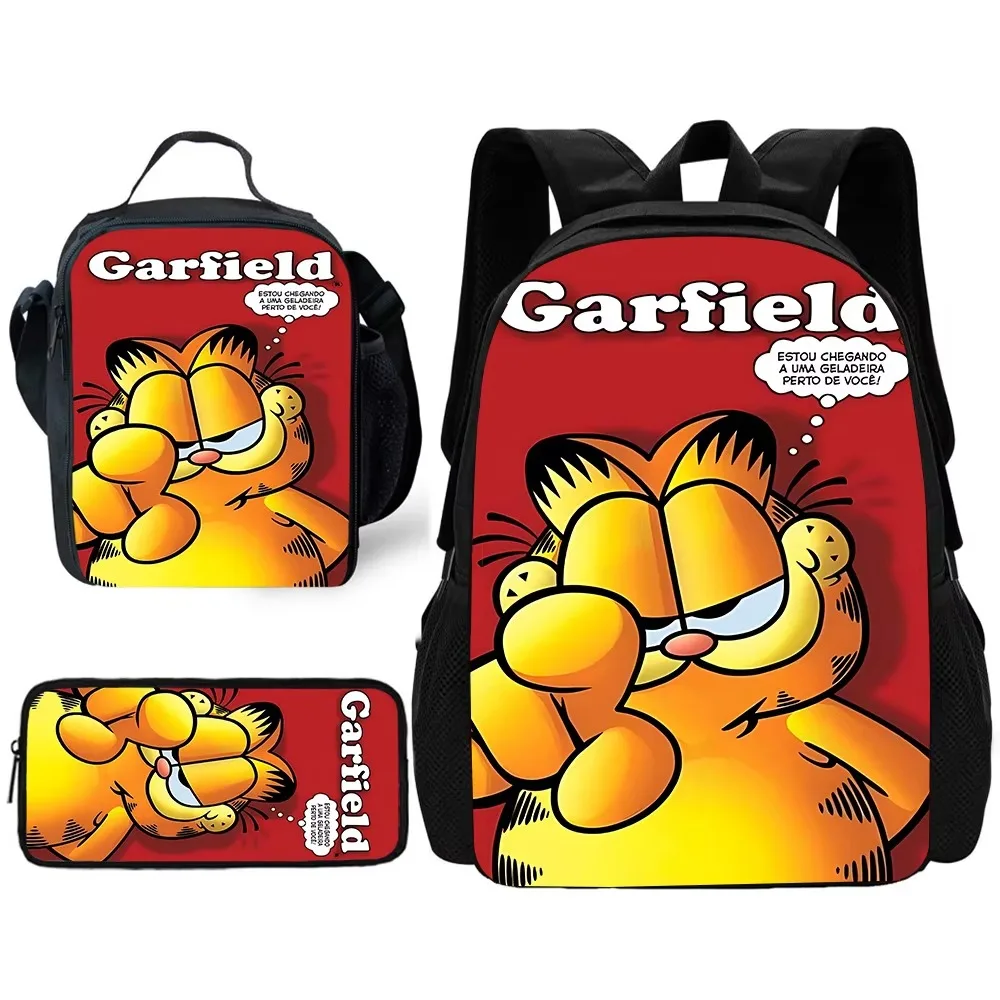 Garfields Child School Backpack with Lunch Bags ,Pencil Bags ,School Bags for Boys Girls Best Gift