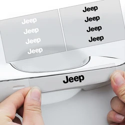 4Pc Car Styling Door Handle Stickers Tire Rear View Mirror Decals for Jeep Renegade Wrangler JL JK Gladiator Grand Cherokee Auto