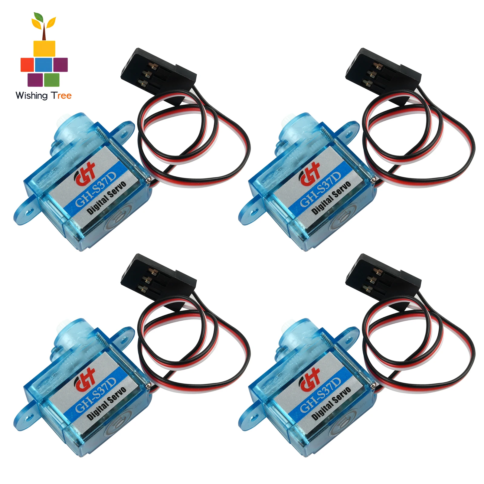4PCS GH-S37D Micro Digital Servo 3.7g Super Light 90 Degree for RC Plane/Helicopter/Boat/Car with Compatibility
